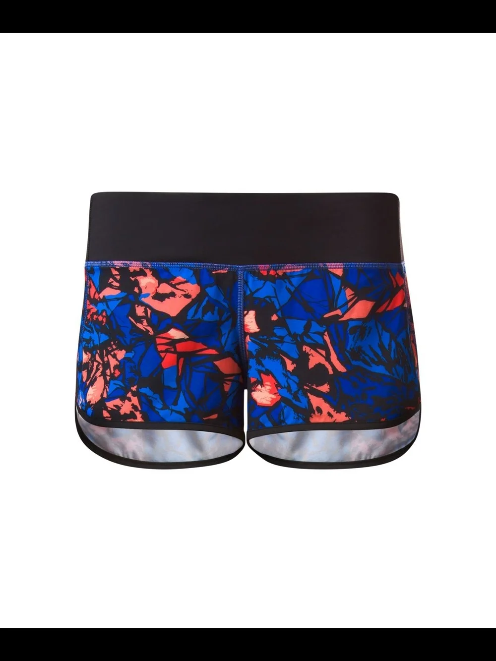 Lululemon Speed Short Blue & Coral Print Athletic Running Shorts